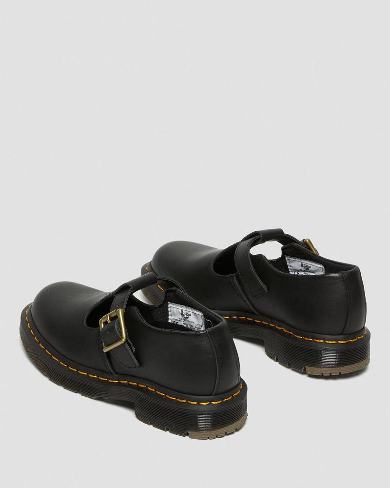 Black Women's Dr Martens Polley Slip Resistant Work Shoes | CA 404NWY